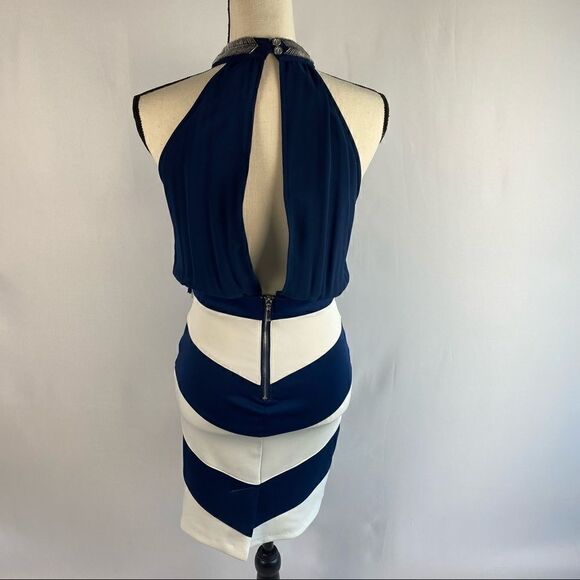 XOXO Black and White Chevron Pattern Party Dress - Picture 7 of 11